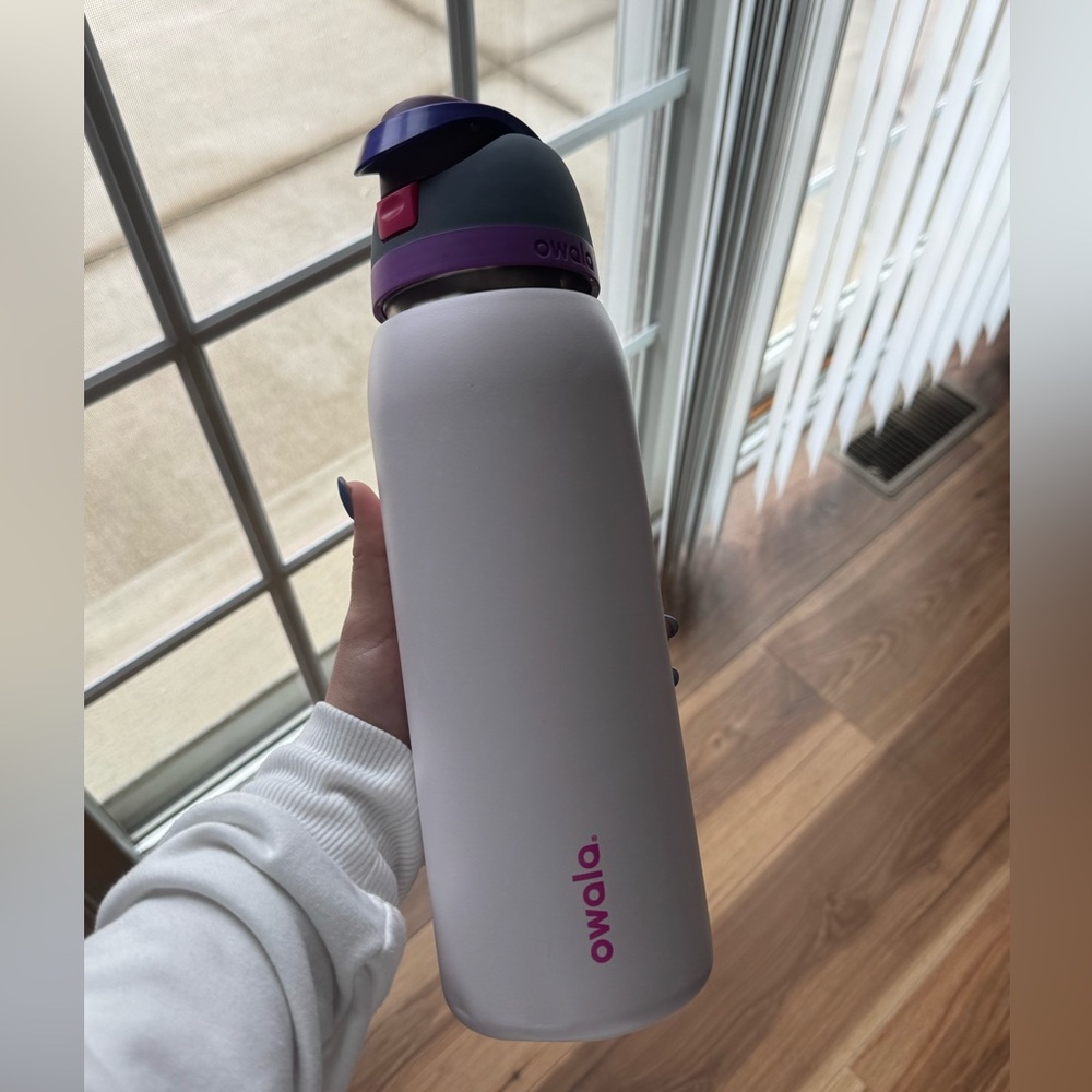Owala White and Purple Water Bottle